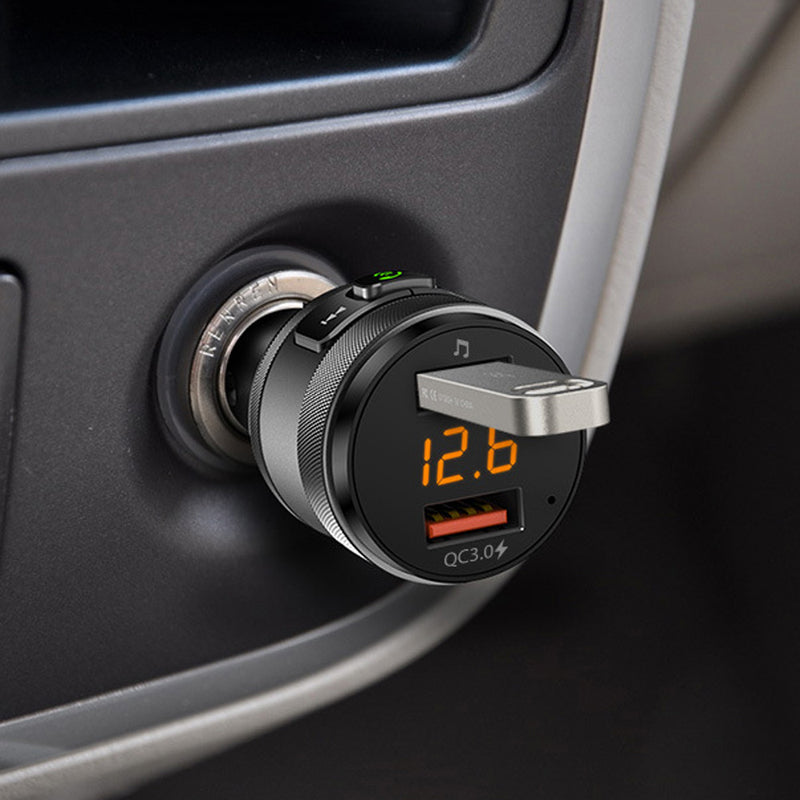 Bakeey QC3.0 Dual USB LED Display bluetooth FM Transmitter Car Charger MP3 Player For iPhone 8Plus XS 11Pro Huawei P30 Pro Mate 30 5G S10+