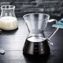 400ml Classic Glass Pour Over Hand Drip Coffee Maker Pot & Steel Filter Net Portable