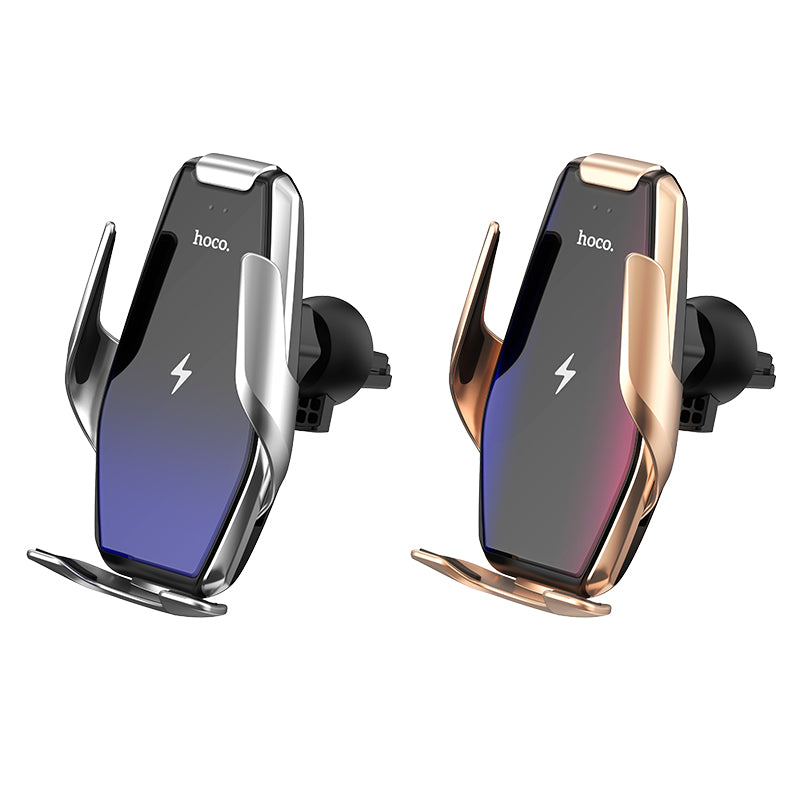 HOCO 15W Qi Wireless Charger Fast Charging Infrared Sensor Clamping Dashboard Air Vent Car Phone Holder For Qi-enabled 4.0-6.5 Inch Smart Phone