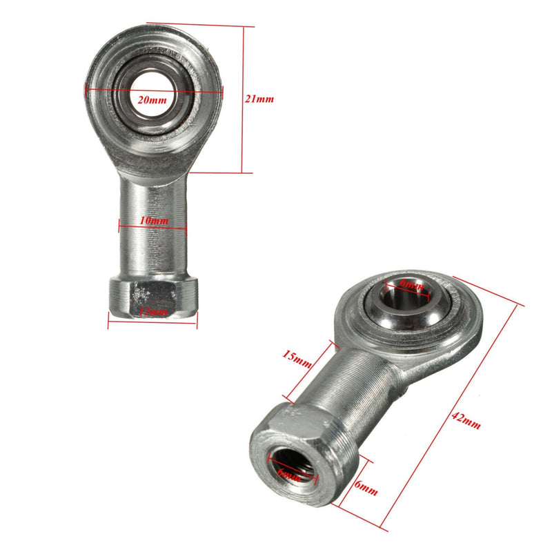 2pcs M6 x 1mm Right Hand Thread Rod End Joint Bearing 6mm Female Thread Joint Ball Bearing