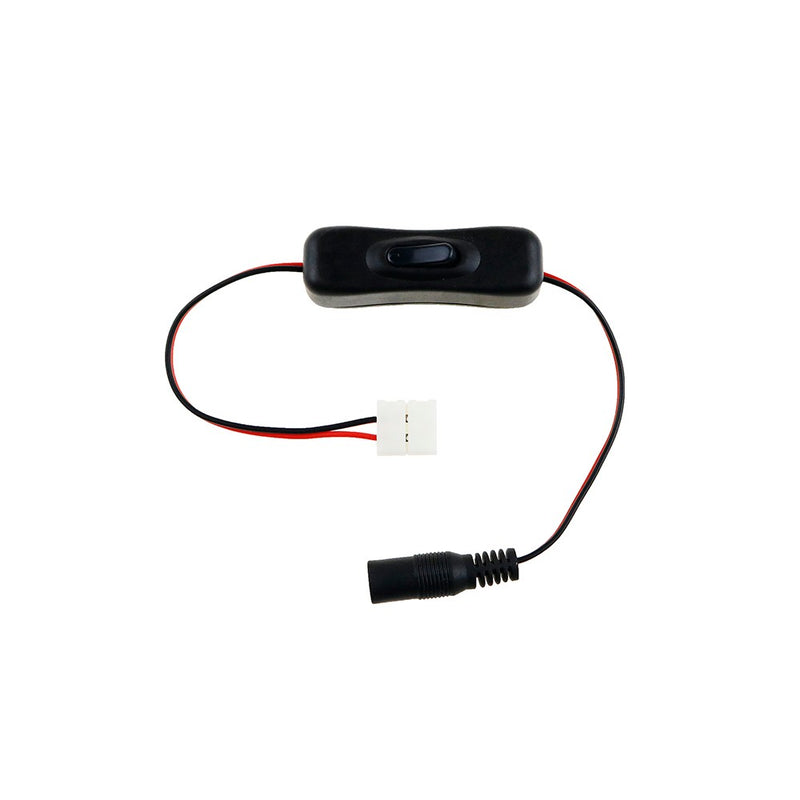2Pin Connector DC Female Plug With Switch Black White 8mm/10mm