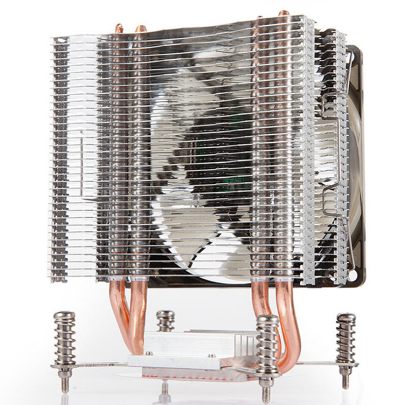 K160 1PCS 90mm CPU Cooler U-shaped Double Heat Pipes Mute LED Backlit CPU Cooling Fan with Thermal Silicon Grease for Intel 115X