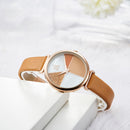 SHENGKE SK K0109 Fashion Color Segmentation Ladies Casual Dial Leather Band Women Quartz Watch