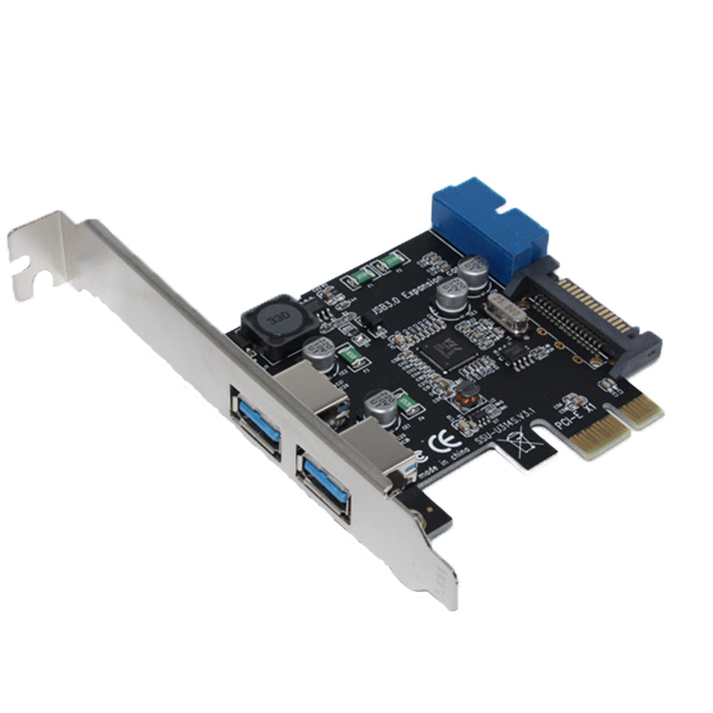 SSU V14S PCI - E to USB 3.0 Expansion Card with Front 19 / 20 Pin Interface for Desktop Computer