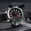 MEGIR 2090 Fashion Men Digital Watch Chronograph Luminous Display Waterproof Leather Strap Dual Display Watch