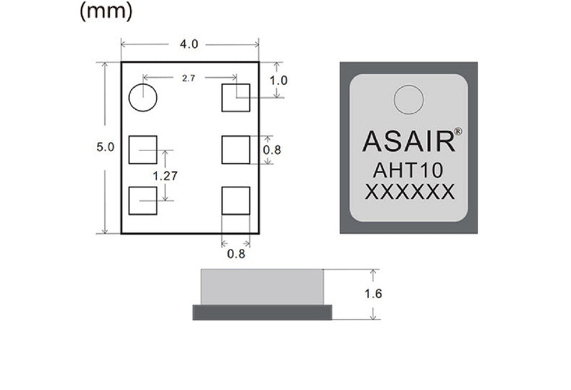 5 Pieces AHT10 Integrated Temperature and Humidity Sensor Patch Packaged Temperature Sensor