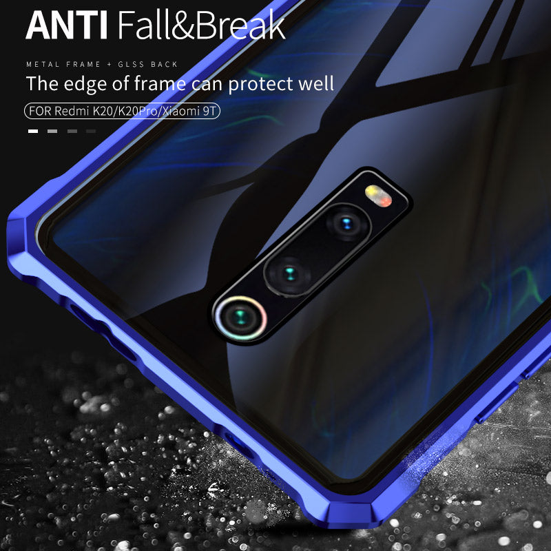 Bakeey Luxury Aluminum frame Metal Bumper&Tempered Glass Back Cover Protective Case for Xiaomi Mi9T / Mi 9T PRO / Redmi K20 / Redmi K20 Pro