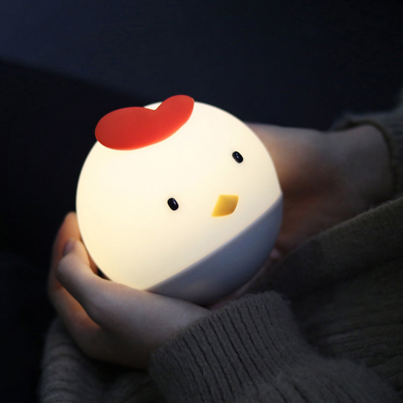 Home Creative Tumbler Cartoon Silicone Cuckoo Chicken Night Light Patting Lamp Bedside Baby Sleep Night Light
