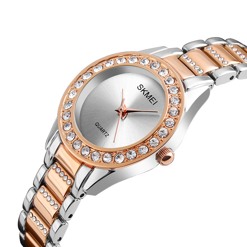 SKMEI 1262 Waterproof Ladies Wrist Watch Stainless Steel Strap Gift Quartz Watch