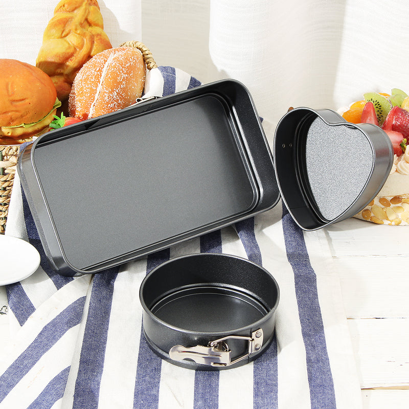 3Pcs Mini Non-stick Cake Bake Mold Pan Kitchen Bakeware Mould Sandwich Tray
