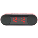 LED Display Alarm Clock Dual Driver Unit FM Radio Aux TF Card Heavy Bass bluetooth Speaker With Mic