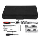 46pcs Assorted Socket Set Ratchet Tools Kit Torque Wrench Sets Maintenance W/ Box