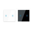 KTNNKG 2 Channel 433MHz 86 Wall Touch Remote Control Switch Wireless RF Transmitter Tempered Glass Panel