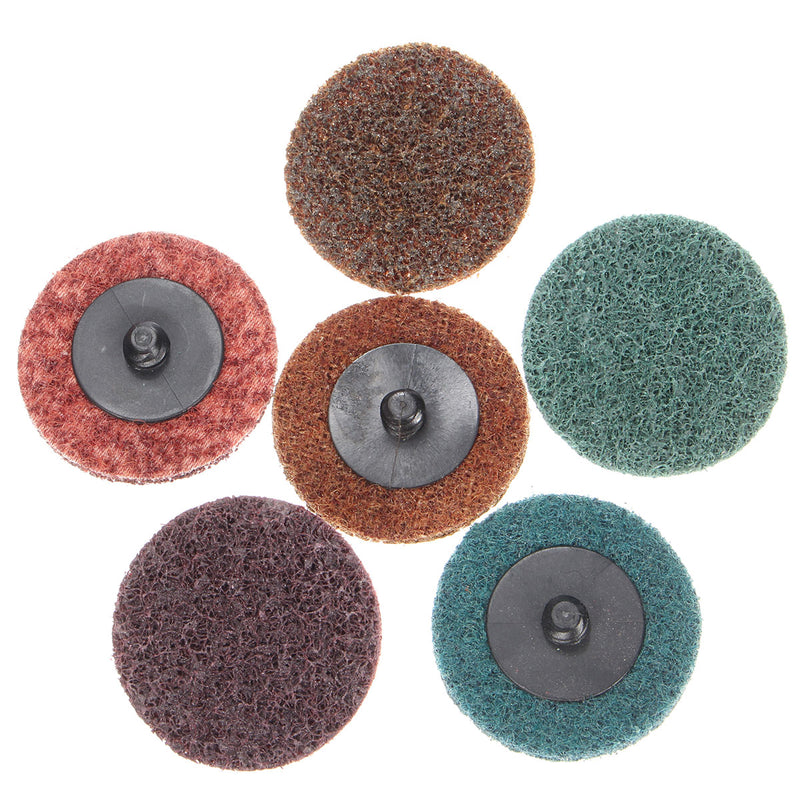 30Pcs 2 Inch Mix Sanding Roloc Disc with Holder Roll Lock Surface Coarse Sandpaper Pad 50mm