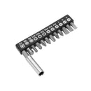 Drillpro 10pcs Hex Flat Head Cross Spanner PZ Screwdriver Bit Set With Adapter and Extension Holder