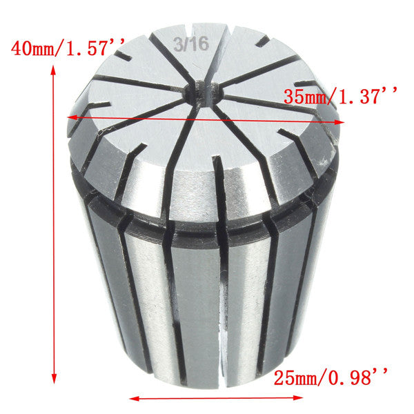 7pcs ER32 3/16 to 3/4 Inch Spring Collet Set Chuck Collet For CNC Milling Lathe Tool