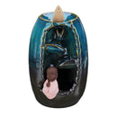 Ceramic Mountain Waterfall Smoke Backflow Incense Burner Cones Holder Decor