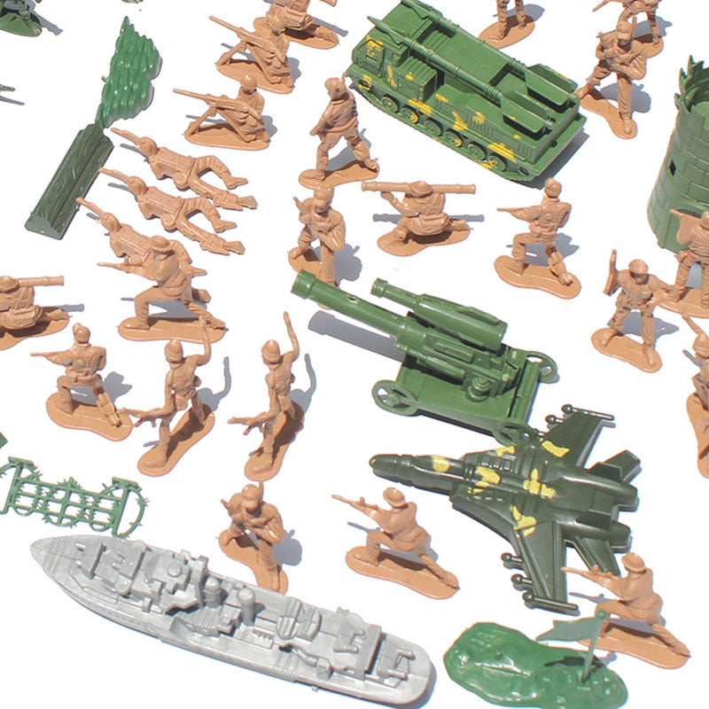 54 Scene / 37 Scene 60 Soldiers Military Model WW2 Scene Army Model Brick Tank Figure Collection DIY Toys