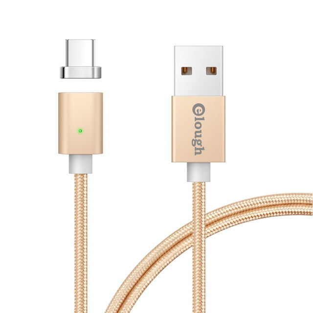 Elough E04 USB Type-C Magnetic Braided Fast Charging Data Cable for Samsung S8 Note 8 Huawei Xiaomi