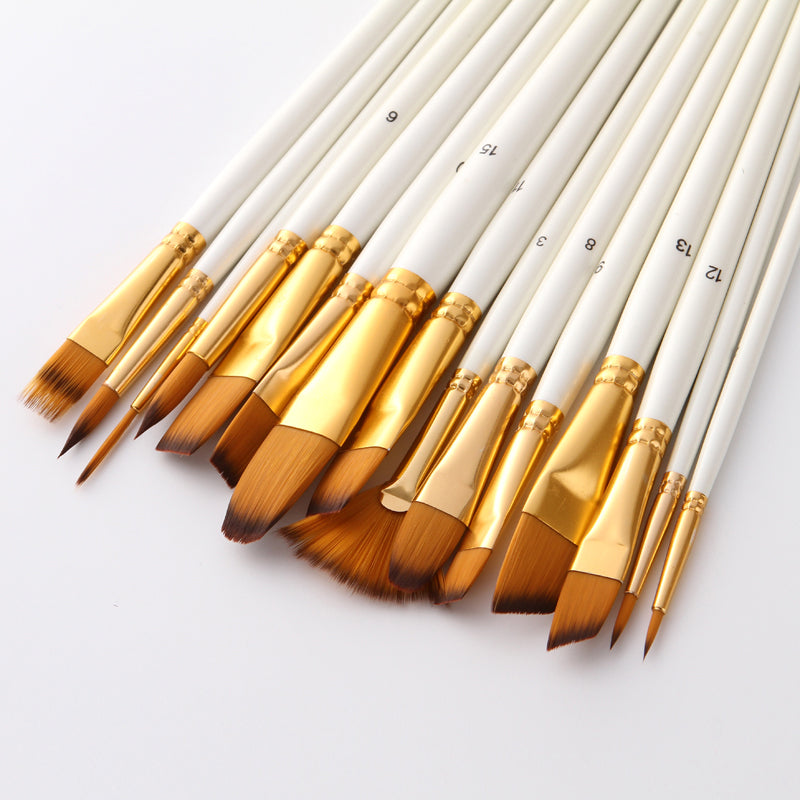 Zhuting 15 Pearl White Nylon Practical Writing Brush Set