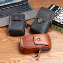 Leather Zipper Belt Pouch Bag Vintage Phone Tactical Waist Bag Storage Holder Pack