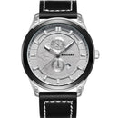 BAGARI 8009P Fashion Leather Strap Men Date Display Quartz Watch