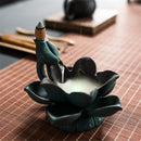 LED Ceramic Backflow Incense Waterfall Smoke Incense Burner Censer Holder Home Decorations