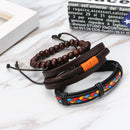 3 Pcs Men's Bracelet Bohemian Bead Leather Colorful Braided Bracelet for Men Fashion Gift