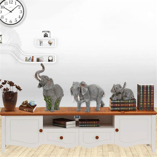 Antiqued Walking ELEPHANT Ornament Figurine Statues Garden Gift Sculptures Decorations