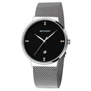 SANDA P210 Men Watch Fashion Simple Dial Stainless Steel Strap Male Quartz Wrist Watch