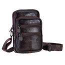 7inch Men Leather Waist Bag Multifunctional Crossbody Messenger Bag Phone Holder Pouch