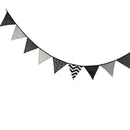 Black and White Cotton Fabric Bunting Flags Banner Baby Shower Outdoor Tent Decoration Shooting Tool