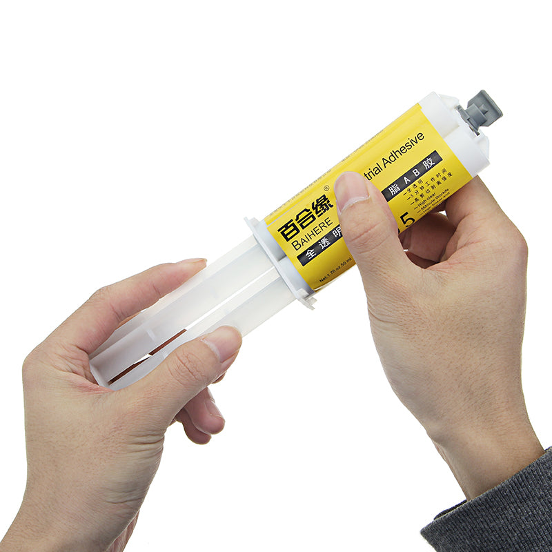 BAIHERE Clear Epoxy Resin A B Adhesive 5 Minutes Quick Drying Strong Adhesive Crystal Glue 50g