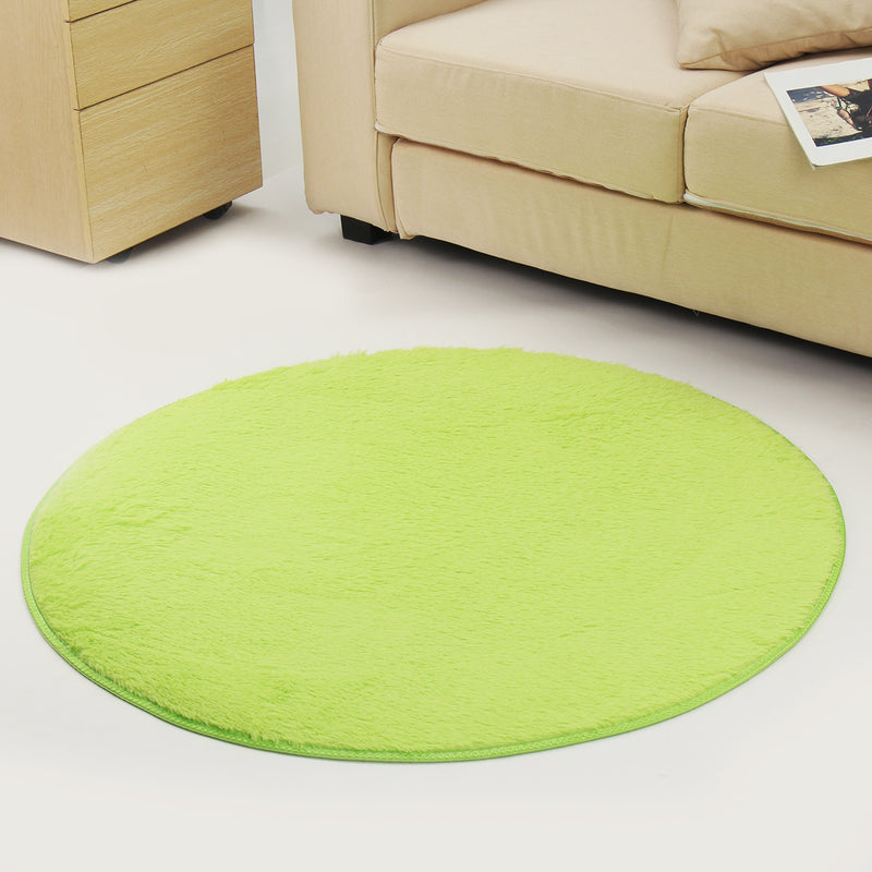 Round Anti Skid Fluffy Shaggy Area Rug Dining Room Home Table Carpet Floor Mat