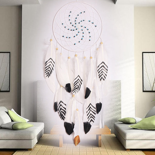 Dreamer White Retro Handmade Indian Dream Catcher Tribal Wall Hanging Decor Ornaments