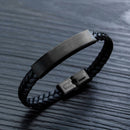 Titanium Steel Men's Woven Leather Bracelet