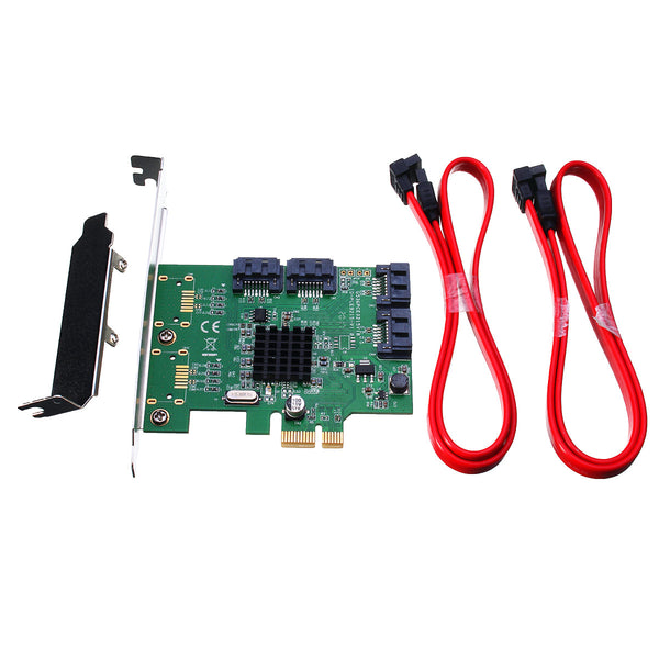 4 Port PCI-Express X1 SATA 3.0 6Gb/s Expansion Adapter Card Chipset For Marvell