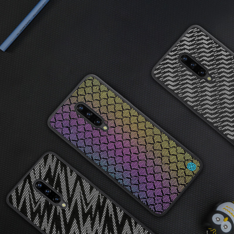 NILLKIN Reflective Shining Lights Dynamic Fashion Woven Polyester Mesh Anti-fingerprint Protective Case for OnePlus 7 Pro