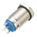 Silver 12mm LED Metal Push Button Latching Switch 4Pin Waterproof Push Button Switch