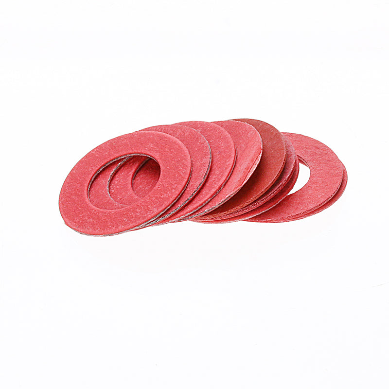 Suleve 225Pcs Red Steel Paper Washer Insulation Pad Flat Gasket Spacers 15 Sizes Assortment