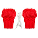 5V USB Heated Gloves Warmer Hands Knitting Fingerless Electric Office Winter Motorcycle