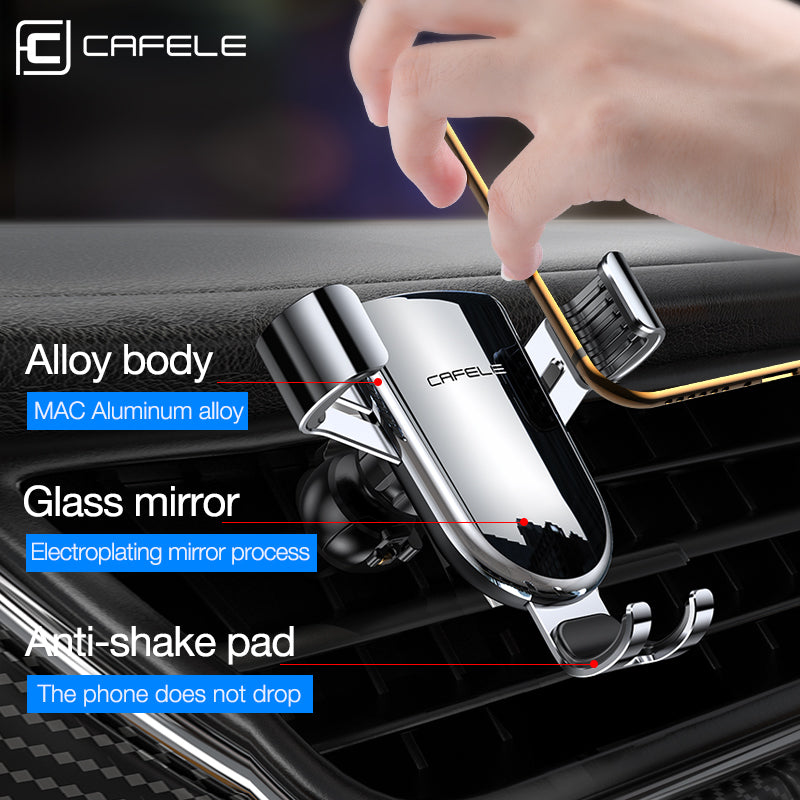 Cafele Anti-power Off Electric Induction Smart Lock Air Vent Car Phone Holder for 4.0-6.8 inch Smart Phone