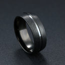 8mm Black Stainless Steel Men Ring Jewelry Clothing Accessories