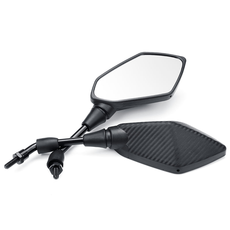 8mm/10mm Motorcycle Mirrors Scooter E-Bike Rearview Mirror Orthodontic Positive With Carbon Fiber Shell