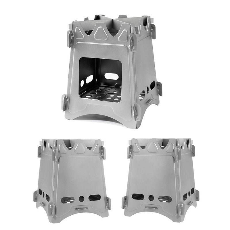 BBQ Camping Stove Portable Ultralight Titanium Wood Burning Cooking Stove Firewood Stove