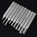 Drillpro 10pcs 1.5-6mm HSS 4 Flute End Mill Cutter 6mm Straight Shank CNC Drill Bit Set