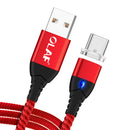 OLAF 3A Type C Magnetic Nylon Braided Fast Charging Data Cable For Xiaomi Mi8 Mi9 HUAWEI P30 Pocophone F1 S9 S10 Note S10+