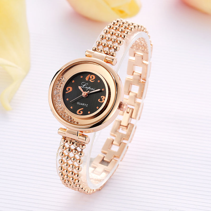 LVPAI P132 Elegant Design Shining Women Bracelet Watch Rhinestone Quartz Watch
