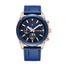 BAGARI 8002P Multi-function Unique Design Sports Watch Genuine Leather Waterproof Men Watch Quartz Watch