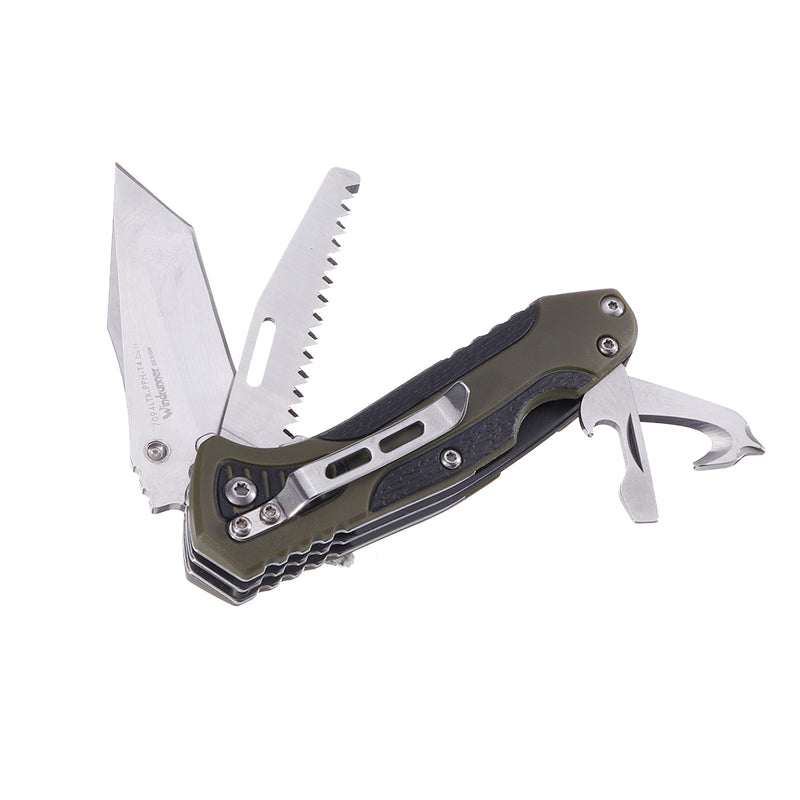 Sanrenmu Multifunctional Tools Folding Pocket EDC Camping Survival Tools Rope Cutter Glass Hammer Screwdriver Bottle Opener